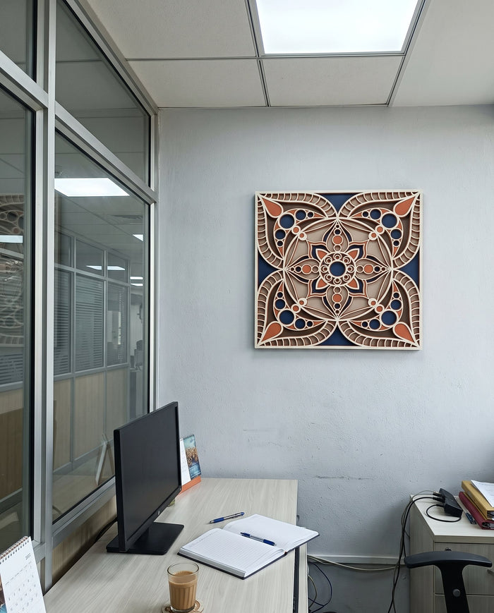 Jaipur Block Print mandala in an office cabin