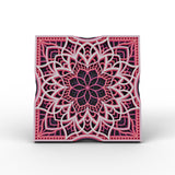 Sakura at Dusk layered mandala wall art, Statement 245 mm – front view on white
