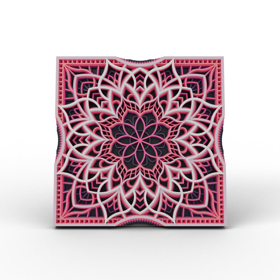 Sakura at Dusk — Layered Mandala Wall Art