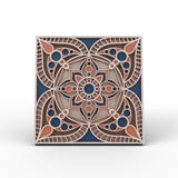 Jaipur Block Print layered mandala wall art, Statement 245 mm – front view on white