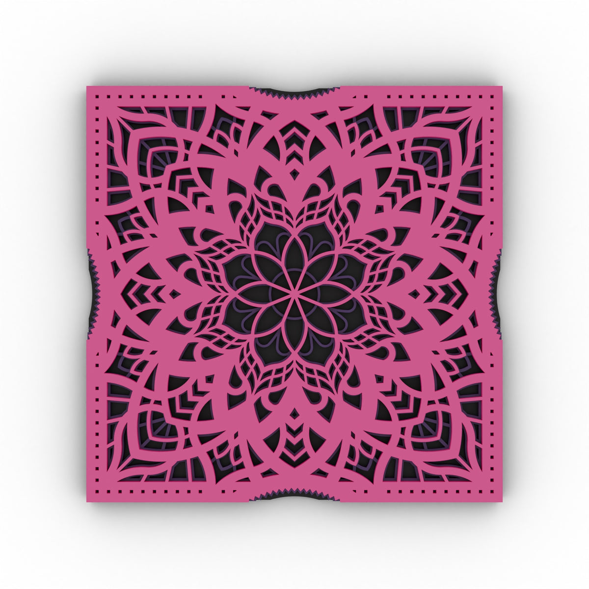 Sakura at Dusk layered mandala coaster set of 4 – set of four, front view