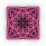Sakura at Dusk layered mandala coaster set of 4 – set of four, front view