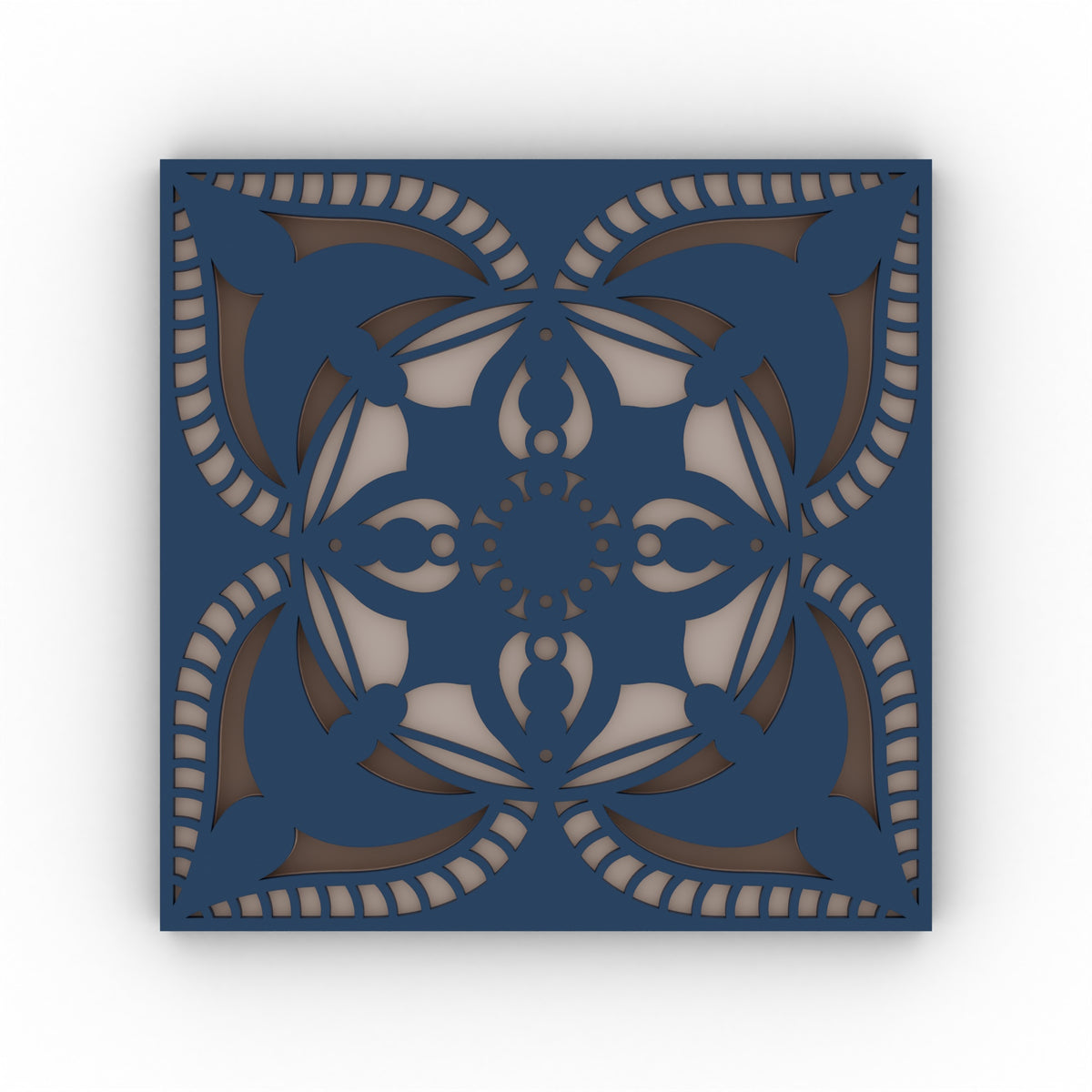 Jaipur Block Print layered mandala coaster set of 4 – set of four, front view