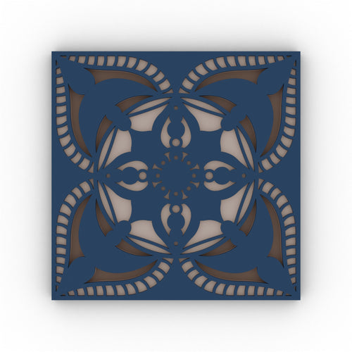Jaipur Block Print layered mandala coaster set of 4 – set of four, front view