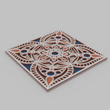 Jaipur Block Print layered mandala wall art, Statement 245 mm – three-quarter angle