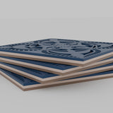 Jaipur Block Print layered mandala coaster set of 4 – stacked