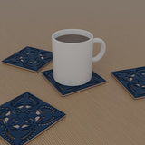 Jaipur Block Print layered mandala coaster set of 4 – set with a glass, angle three