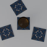 Jaipur Block Print layered mandala coaster set of 4 – set from above