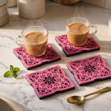Sakura at Dusk coasters with chai