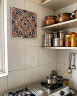 Jaipur Block Print mandala on a kitchen wall