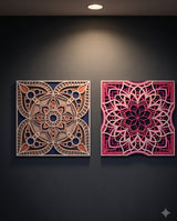 Sakura at Dusk and Jaipur Block Print side by side